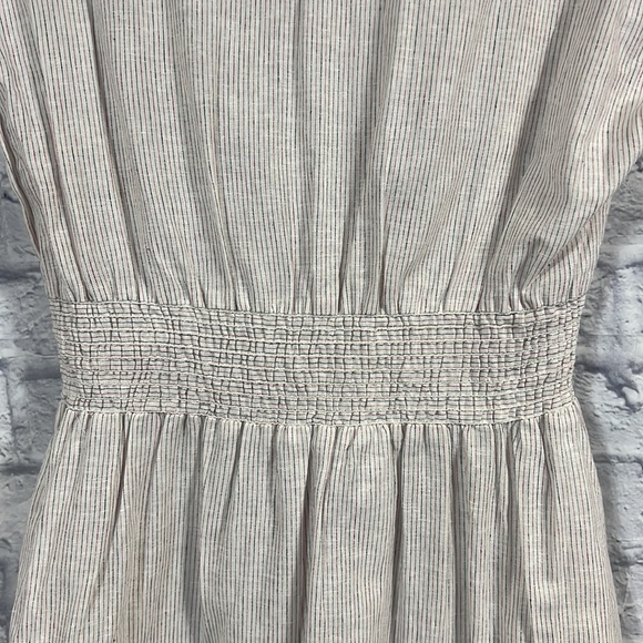 Max Studio Women's Cotton Tie Front Midi Dress | size medium | hi/low hem - Picture 9 of 10